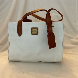 Dooney & Bourke White and Brown Shoulder Bag
